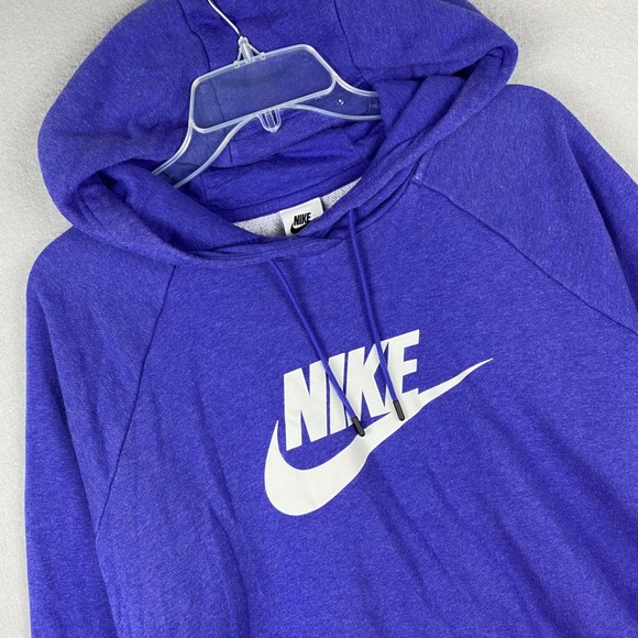 Nike Tops - Nike Sportswear Essential Women Cropped Hoodie Purple Futura Logo XL 0461